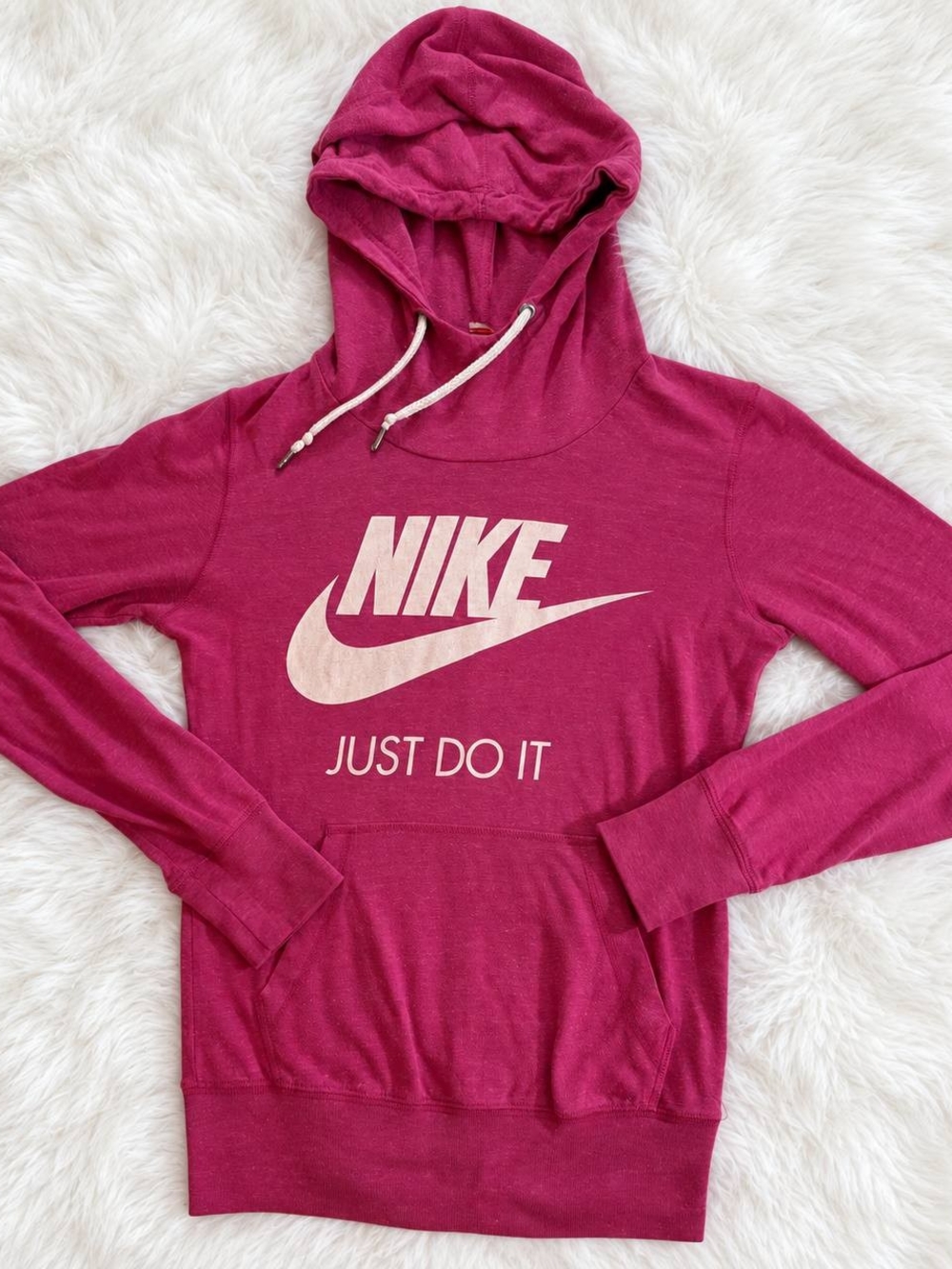 Nike Women's Magenta Pullover Hoodie Sweater - Just Do It Size -XS